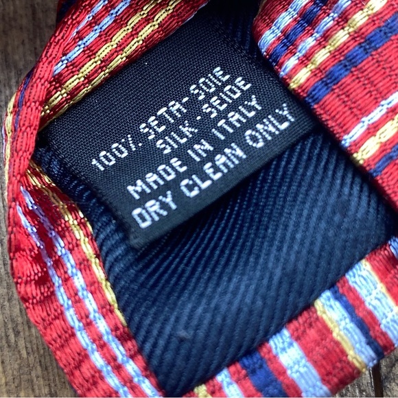 Nicola Ferri Milano Repp Tie 100% Silk 60" x 3.75" Multicolor Stripes - Picture 5 of 6